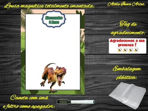Lousa Magnética Dinossauro com Embalagem