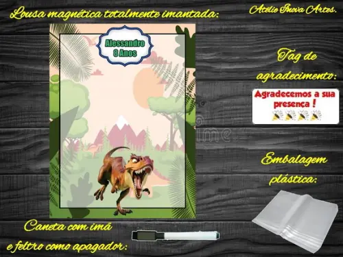 Lousa Magnética Dinossauro com Embalagem