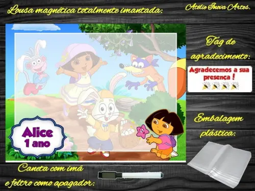 Lousa Magnética Dora Aventureira com Embalagem
