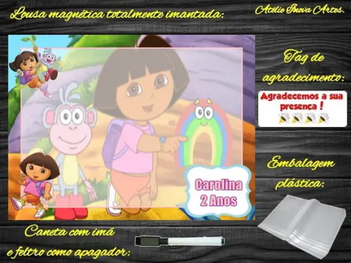 Lousa Magnética Dora Aventureira com Embalagem