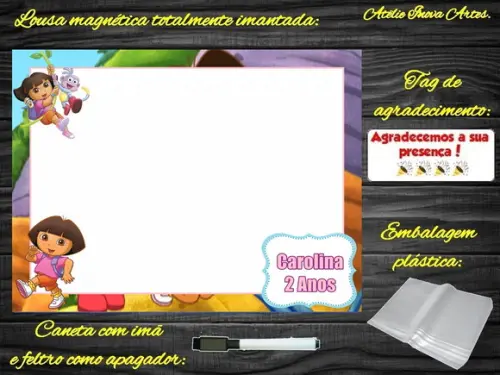 Lousa Magnética Dora Aventureira com Embalagem