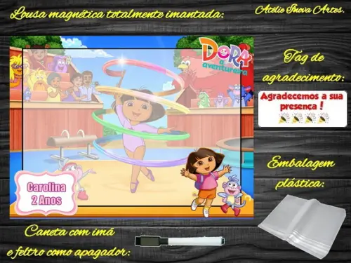 Lousa Magnética Dora Aventureira com Embalagem