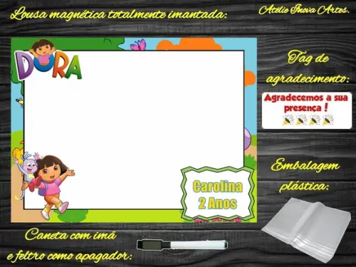Lousa Magnética Dora Aventureira com Embalagem