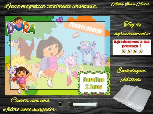 Lousa Magnética Dora Aventureira com Embalagem
