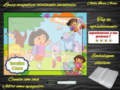 Lousa Magnética Dora Aventureira com Embalagem