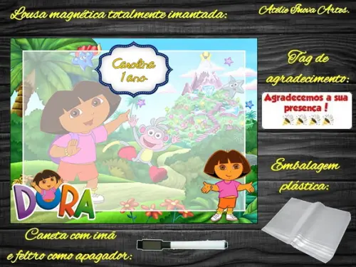 Lousa Magnética Dora Aventureira com Embalagem