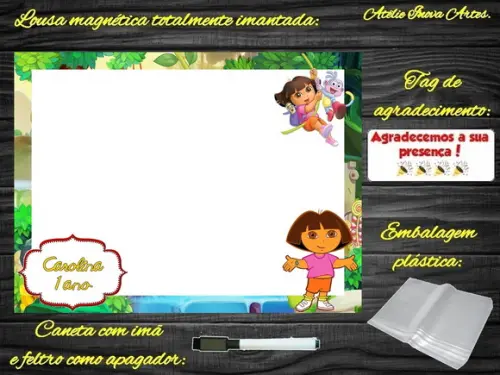 Lousa Magnética Dora Aventureira com Embalagem