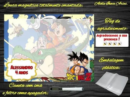 Lousa Magnética Dragon Ball Z com Embalagem
