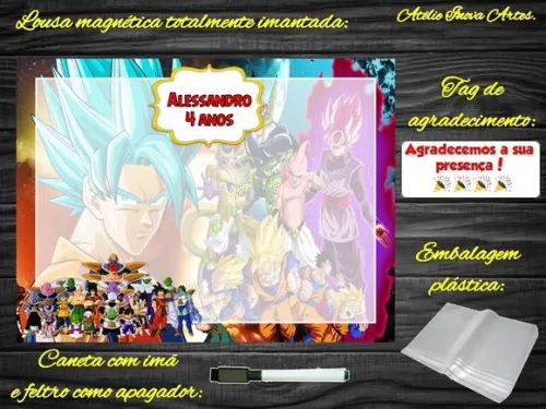 Lousa Magnética Dragon Ball Z com Embalagem
