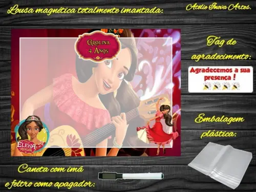 Lousa Magnética Elena de Avalor com Embalagem