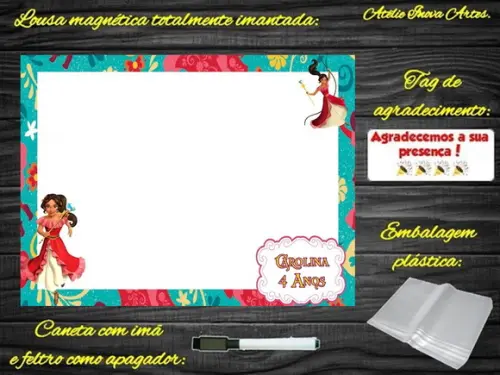 Lousa Magnética Elena de Avalor com Embalagem