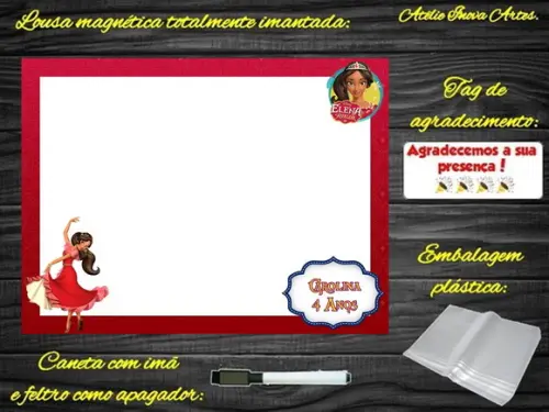 Lousa Magnética Elena de Avalor com Embalagem