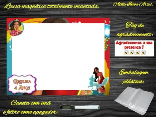 Lousa Magnética Elena de Avalor com Embalagem