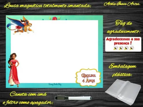 Lousa Magnética Elena de Avalor com Embalagem