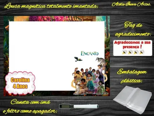 Lousa Magnética Encanto com Embalagem