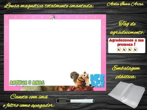 Lousa Magnética Era do Gelo com Embalagem