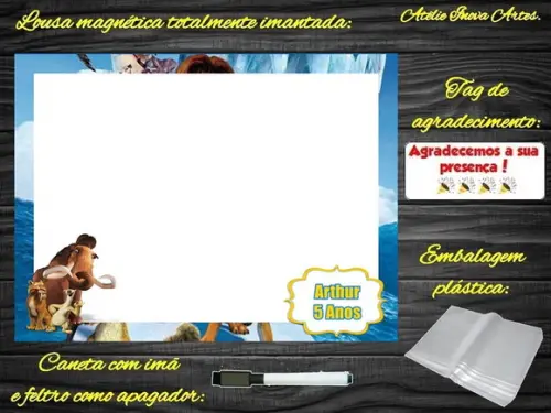 Lousa Magnética Era do Gelo com Embalagem