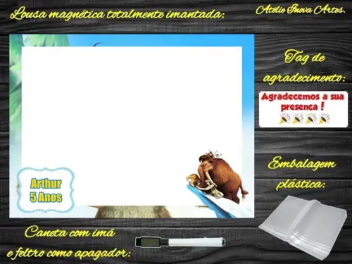 Lousa Magnética Era do Gelo com Embalagem