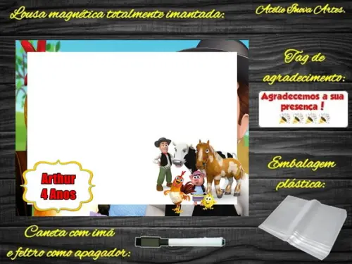 Lousa Magnética Fazenda do Zenon com Embalagem