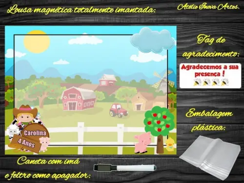 Lousa Magnética Fazendinha com Embalagem