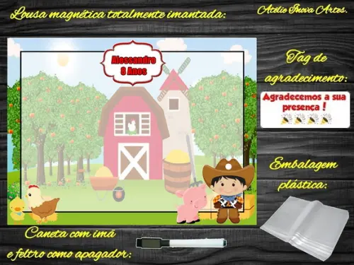 Lousa Magnética Fazendinha com Embalagem