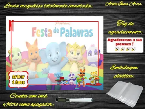 Lousa Magnética Festa das Palavras com Embalagem