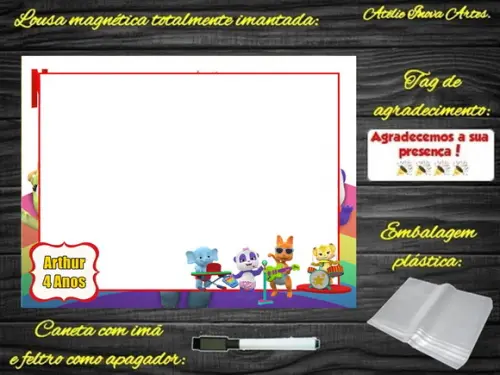 Lousa Magnética Festa das Palavras com Embalagem