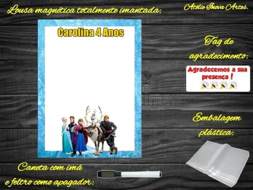 Lousa Magnética Frozen com Embalagem