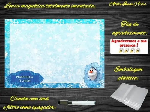 Lousa Magnética Frozen com Embalagem