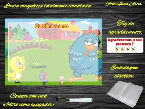 Lousa Magnética Galinha Pintadinha com Embalagem