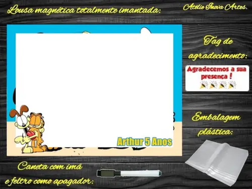 Lousa Magnética Garfield com Embalagem