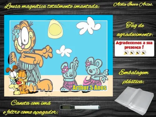 Lousa Magnética Garfield com Embalagem