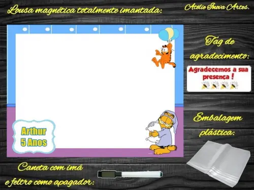Lousa Magnética Garfield com Embalagem