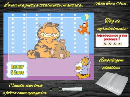 Lousa Magnética Garfield com Embalagem