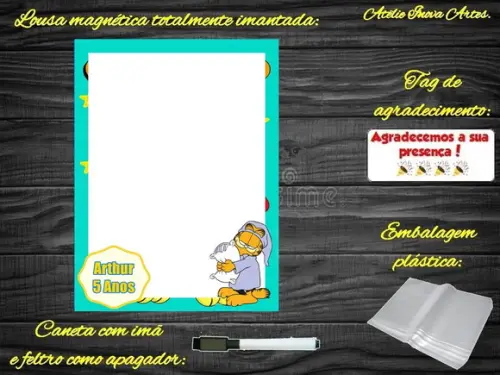 Lousa Magnética Garfield com Embalagem