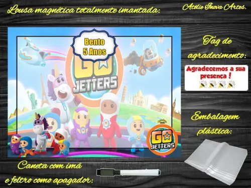 Lousa Magnética Go Jetters com Embalagem