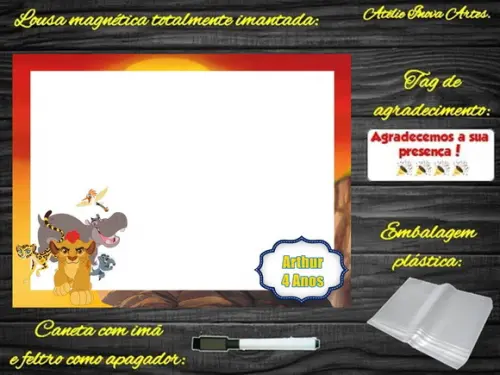 Lousa Magnética Guarda do Leão com Embalagem
