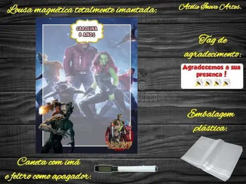 Lousa Magnética Guardiões da Galáxia com Embalagem