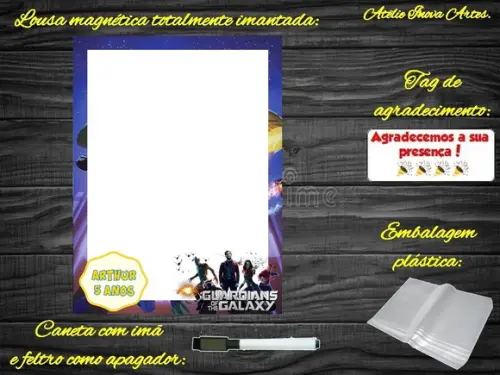 Lousa Magnética Guardiões da Galáxia com Embalagem