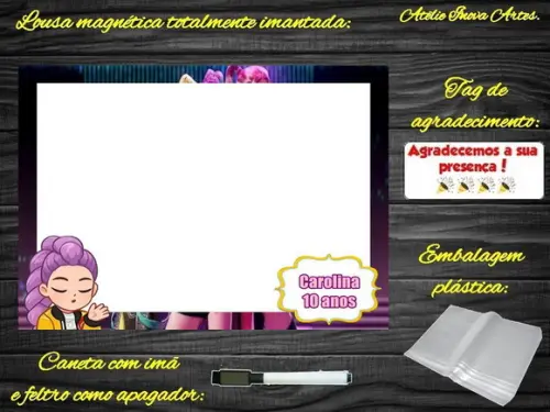 Lousa Magnética Guerreiras do Kpop com Embalagem