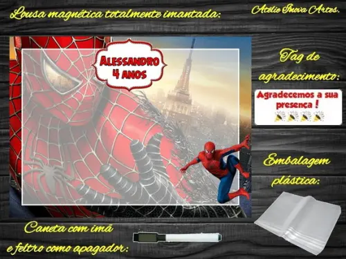 Lousa Magnética Homem Aranha com Embalagem