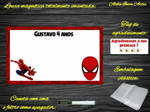 Lousa Magnética Homem Aranha com Embalagem