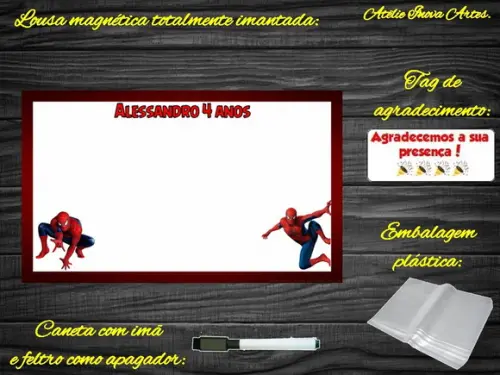 Lousa Magnética Homem Aranha com Embalagem