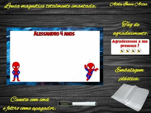 Lousa Magnética Homem Aranha com Embalagem