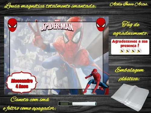 Lousa Magnética Homem Aranha com Embalagem