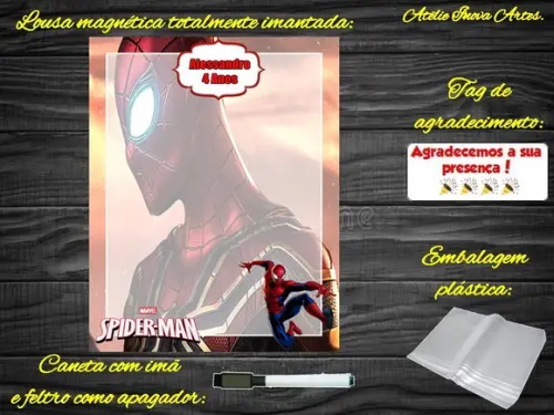 Lousa Magnética Homem Aranha com Embalagem