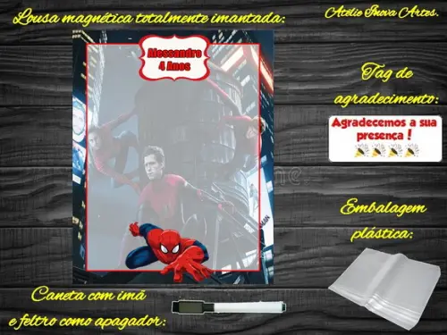 Lousa Magnética Homem Aranha com Embalagem