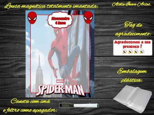 Lousa Magnética Homem Aranha com Embalagem