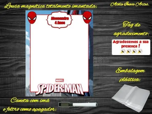 Lousa Magnética Homem Aranha com Embalagem