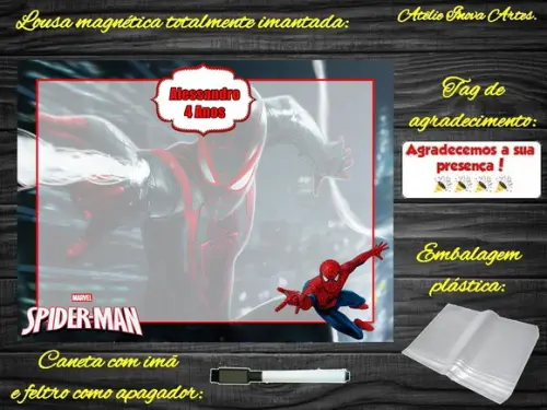 Lousa Magnética Homem Aranha com Embalagem